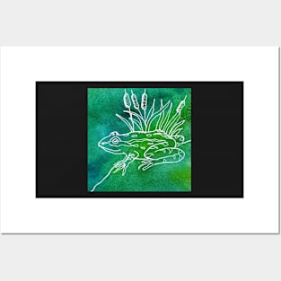 Watercolor frog Posters and Art